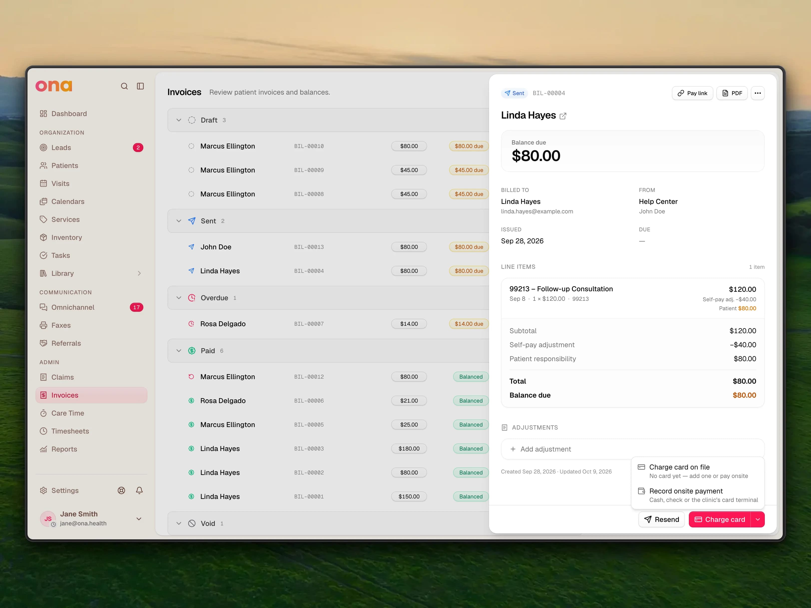 Billing & Payments in Ona