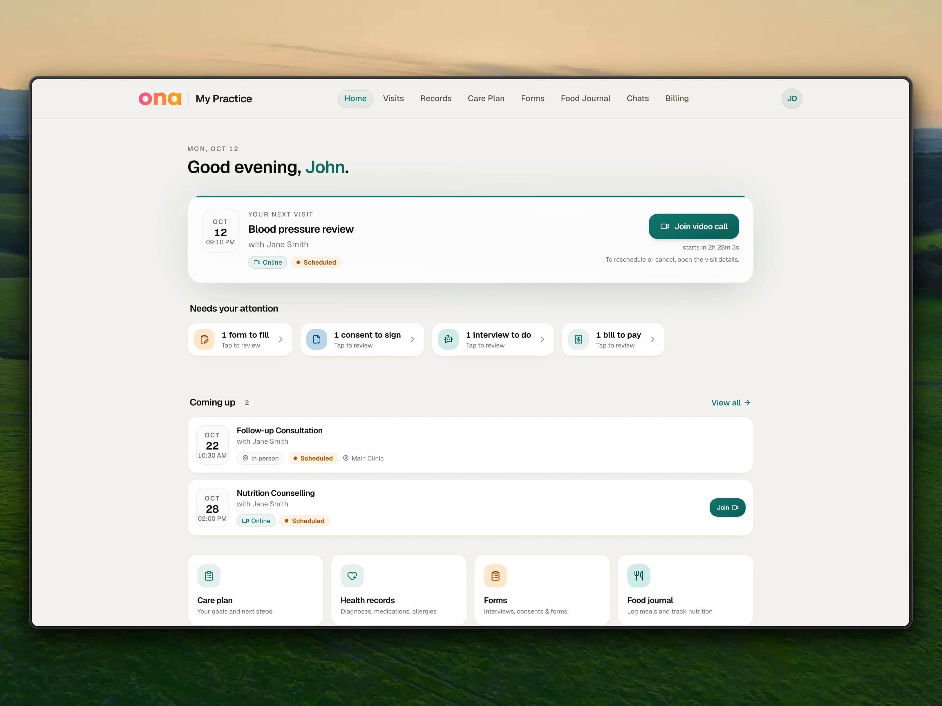 Patient Portal in Ona